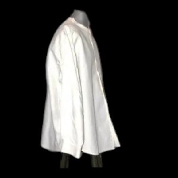 Vintage Eddie Bauer Mandarin Collar Button Front Dress Shirt Sz XL - Picture 2 of 4